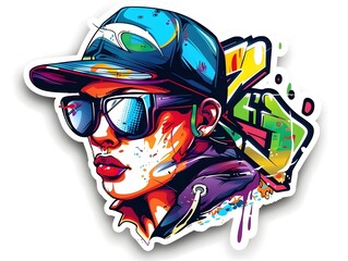 Stylish Streetwear Graffiti Inspired Sticker Design for Shirt or Wall Art