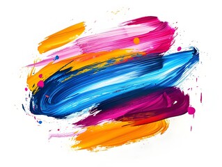 Vibrant Abstract Brushstrokes for Sticker or Apparel Design