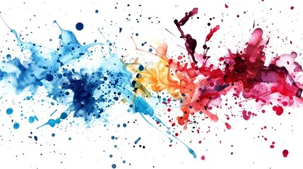 Naklejka premium Vibrant Abstract Ink Splatters Suitable for Apparel Design and Modern Branding