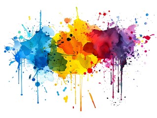 Fototapeta premium Vibrant Abstract Ink Splatter Design Suitable for Apparel and Merchandise