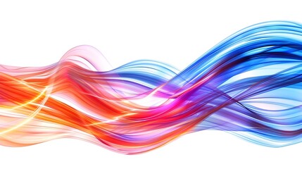 Vibrant Abstract Light Trails for Sticker Design on White Background