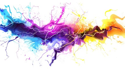Naklejka premium Vibrant Abstract Lightning Bolt Sticker Design for Shirts and Decor