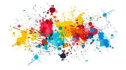 Vibrant Abstract Paint Splatter Explosion Suitable for Fashion Design and Digital Backgrounds