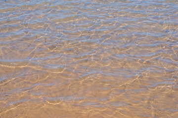 Clean transparent water of a natural reservoir.