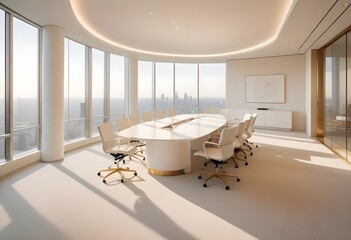 modern office conference room with chairs and table