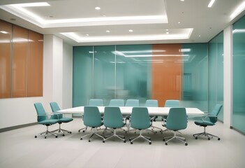 modern office conference room with chairs and table