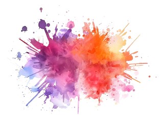 Naklejka premium Vibrant Watercolor Splashes Abstract Background for Sticker Design