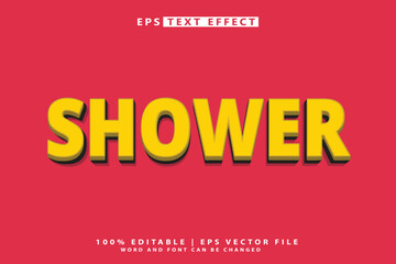 Shower Editable 3d text Effect