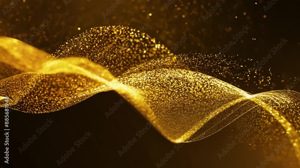 Poster golden particles seamless loop generative ai