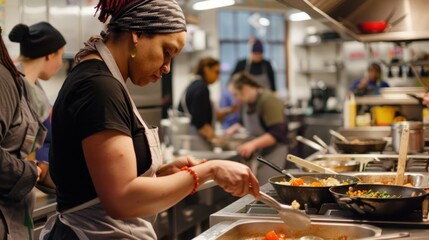 Diverse LGBTQ Cooking Class: Inclusive Culinary Learning Experience in a Vibrant Kitchen Setting