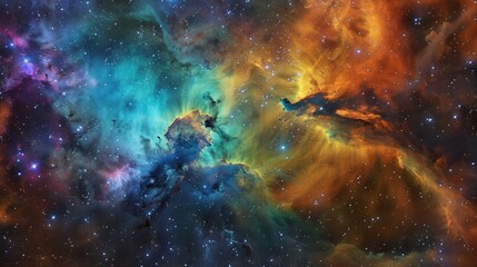 Fototapeta premium A beautiful abstract illustration background of space galaxy with interesting colors and stars