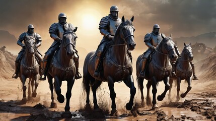 Group of Men Riding on Horses