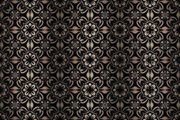 Fototapeta premium Mandala seamless pattern floral background. Flower abstract pattern design. Grunge wallpaper with copy space