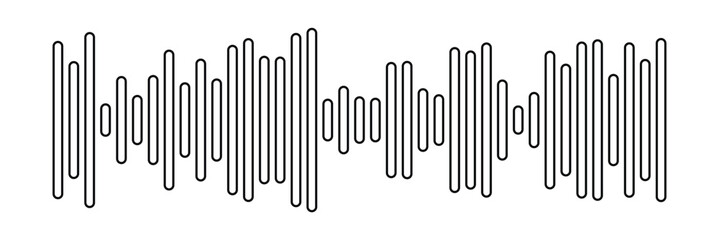 Radio Wave icon. Monochrome simple sound wave on white background. Vector sound wave icon. Music player sound bar. Record interface. Equalizer icon with soundwave line. vector illustration in eps 10.