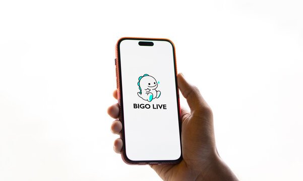Dhaka, Bangladesh- 13 July 2024: Bigo live logo is displayed on smartphone.