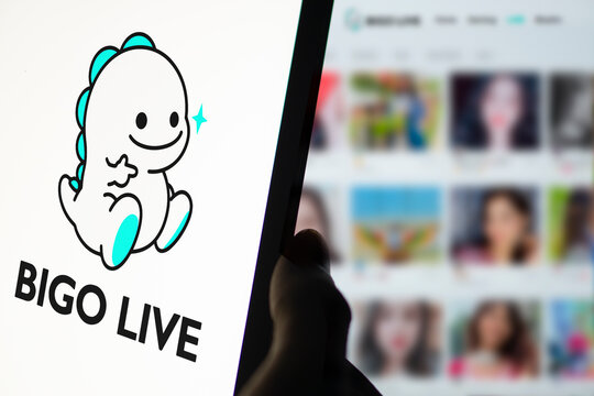 Dhaka, Bangladesh- 13 July 2024: Bigo live logo is displayed on smartphone.