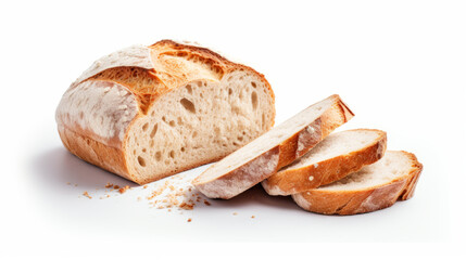 sliced bread isolated on white background