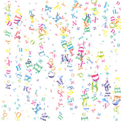 School notebook cover. Colorful childish floating