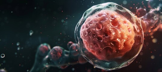 3D Rendered Human Embryo at Blastocyst Stage with Intricate Cell Structures, Suitable for Scientific Illustrations