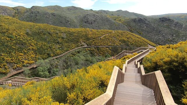 The Passadi&ccedil;o do Mondego, staircase for contemplating landscapes in the Serra da Estrela Natural Park - Videmonte, Guarda, Portugal
