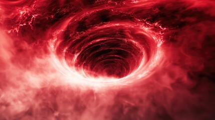 A vortex of smoke spirals outward from an empty center, enveloped in a sinister red glow that adds an extra layer of dread and anticipation, making it a perfect fit for a spooky Halloween background.