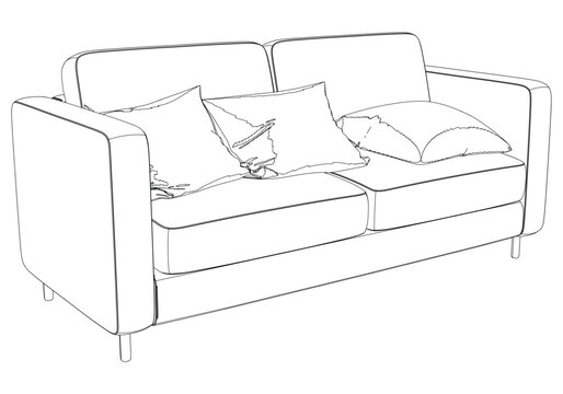 recommend clip art: Sofa or couch line icon. Outline furniture for living room. Vector illustration.
