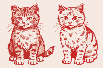 Vintage cat vector, vintage cat, cat vector, cat vector line art, cat, vintage vector