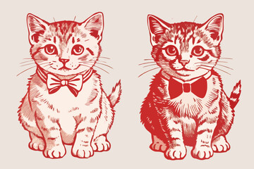 Vintage cat vector, vintage cat, cat vector, cat vector line art, cat, vintage vector