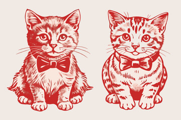 Vintage cat vector, vintage cat, cat vector, cat vector line art, cat, vintage vector