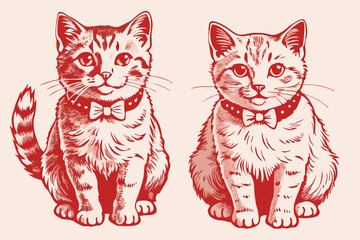 Vintage cat vector, vintage cat, cat vector, cat vector line art, cat, vintage vector