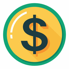 dollar icon  silhouette vector art illustration