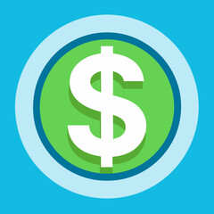 dollar icon  silhouette vector art illustration