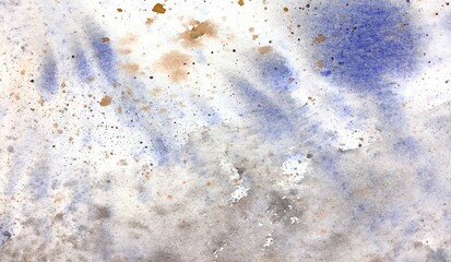 hand painted watercolor turquoise texture in blue color, abstract background for trendy design violet purple clouds