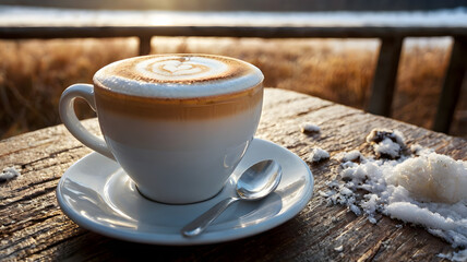 Fototapeta premium cup of cappuccino, ai generated