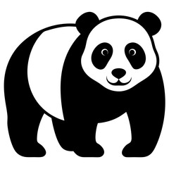 panda silhouette vector art illustration 