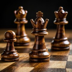 chess pieces on the board