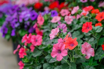 Red and pink floral garden backdrop