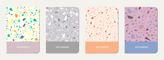 Note book cover design. Terrazzo abstract