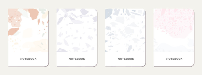 School diary cover design. Terrazzo abstract