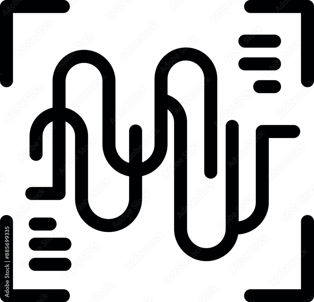 Poster voice recognition software is analyzing a sound wave to recognize the speech