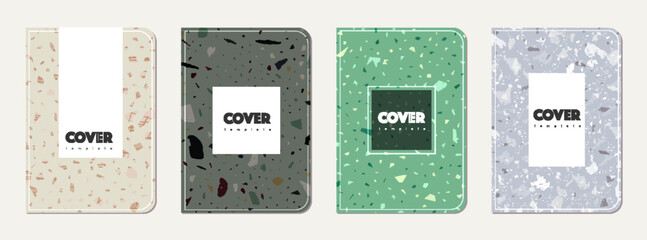 Note book cover design. Terrazzo abstract