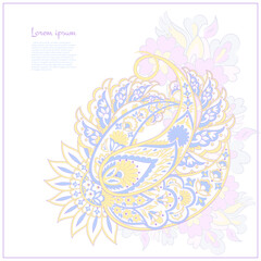 Isolated Vector Paisley pattern in floral indian style