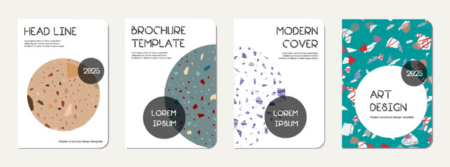 Notepad cover design. Terrazzo abstract