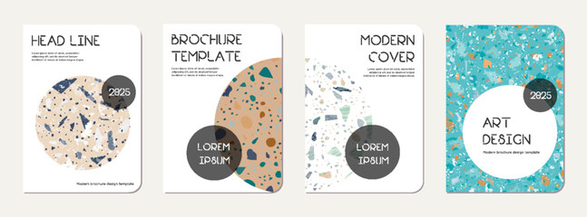 Brochure cover design. Terrazzo abstract