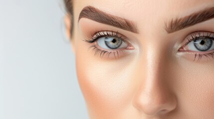 Obraz premium Closeup of lovely long-lash eyes in a female