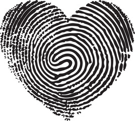 Fingerprint Love Heart Shape Silhouette
