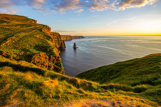 Cliffs of Moher at sunset. Ireland