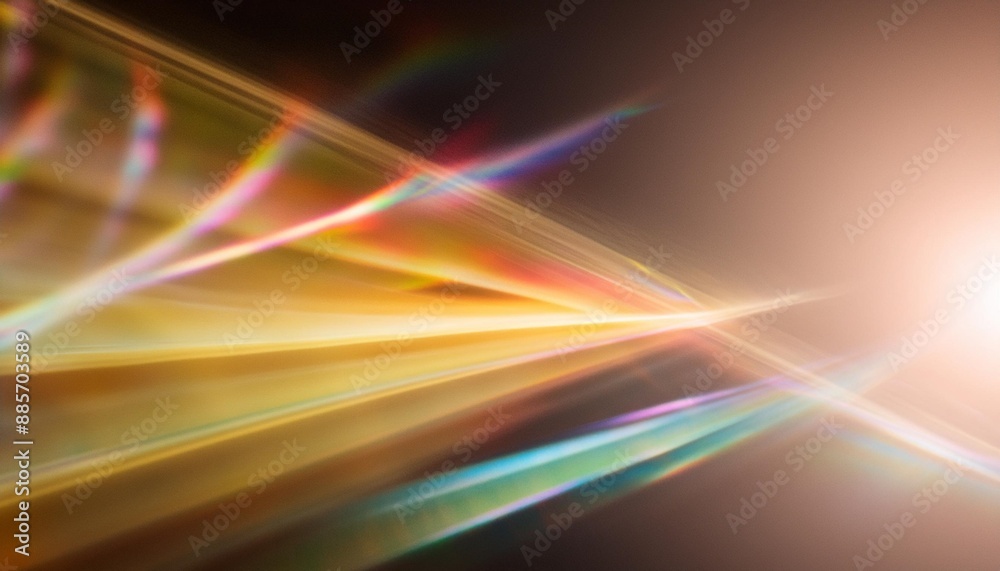 Poster abstract colorful rainbow light leak prism flare photography overlay on black background