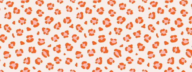Y2k leopard seamless background. Psychedelic red leopard print. Seamless groovy abstract animal, skin pattern. Trendy illustration. Vector graphic illustration