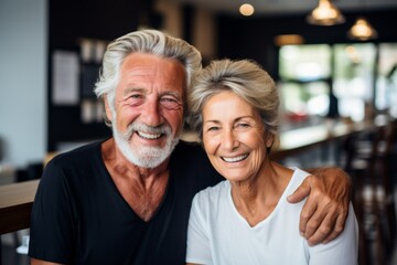 Smiling portrait of a senior couple small business owners